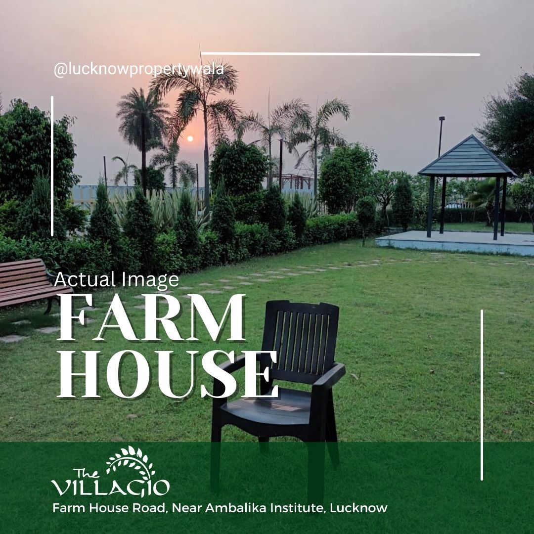 farm house green grass evening time in lucknow