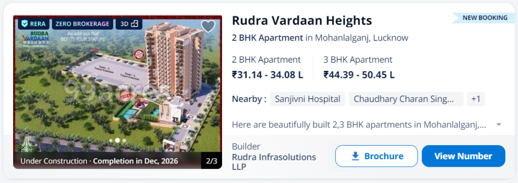 If we talk about all the projects on Rae Bareli Road like BCC Blue Mountain, Rudra Vardaan Heights, Shri Balaji BCC Heights, Eldeco Saubhagyam in Vrindavan Yojna or Sukriti Sai Abhishek Residency, all of them are somewhere very far away.